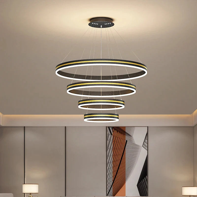 Afralia™ Modern Circle Pendant Chandelier for Living Room, Kitchen, and Loft