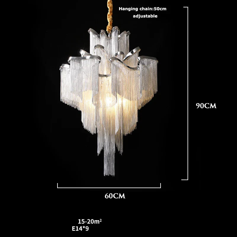 Afralia™ Retro Vintage LED Aluminum Chandelier Lighting in Gold Chrome Silver