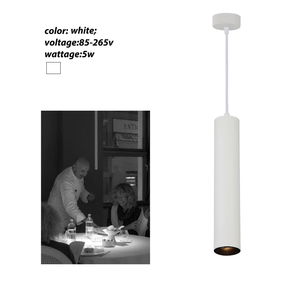 Afralia™ LED Tube Pendant Light 5W - Kitchen Dining Shop Decor Fixture