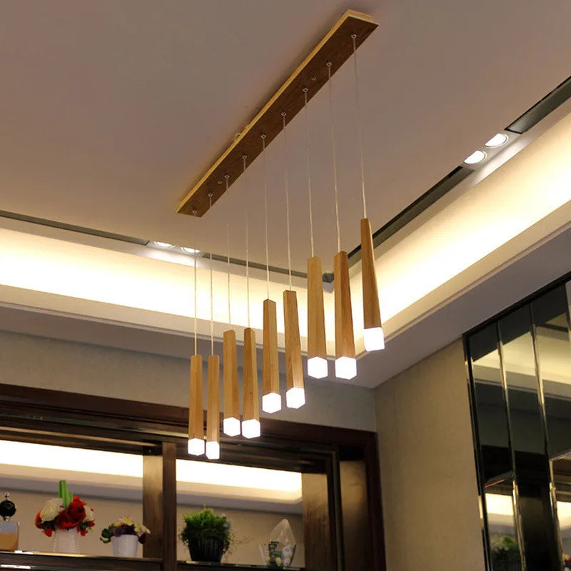 Afralia™ Solid Wood Pendant Light: LED Art Deco for Restaurant, Bar, Living Room