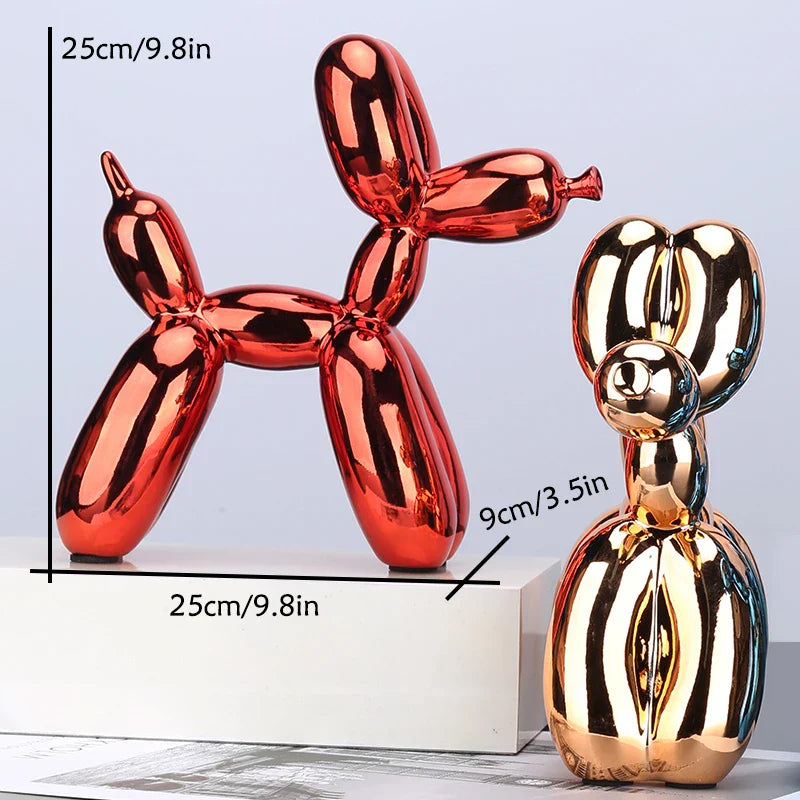 Afralia™ Resin Balloon Dog Statue: 10 Color Art Sculpture for Home Decor, Gifts, Ornaments