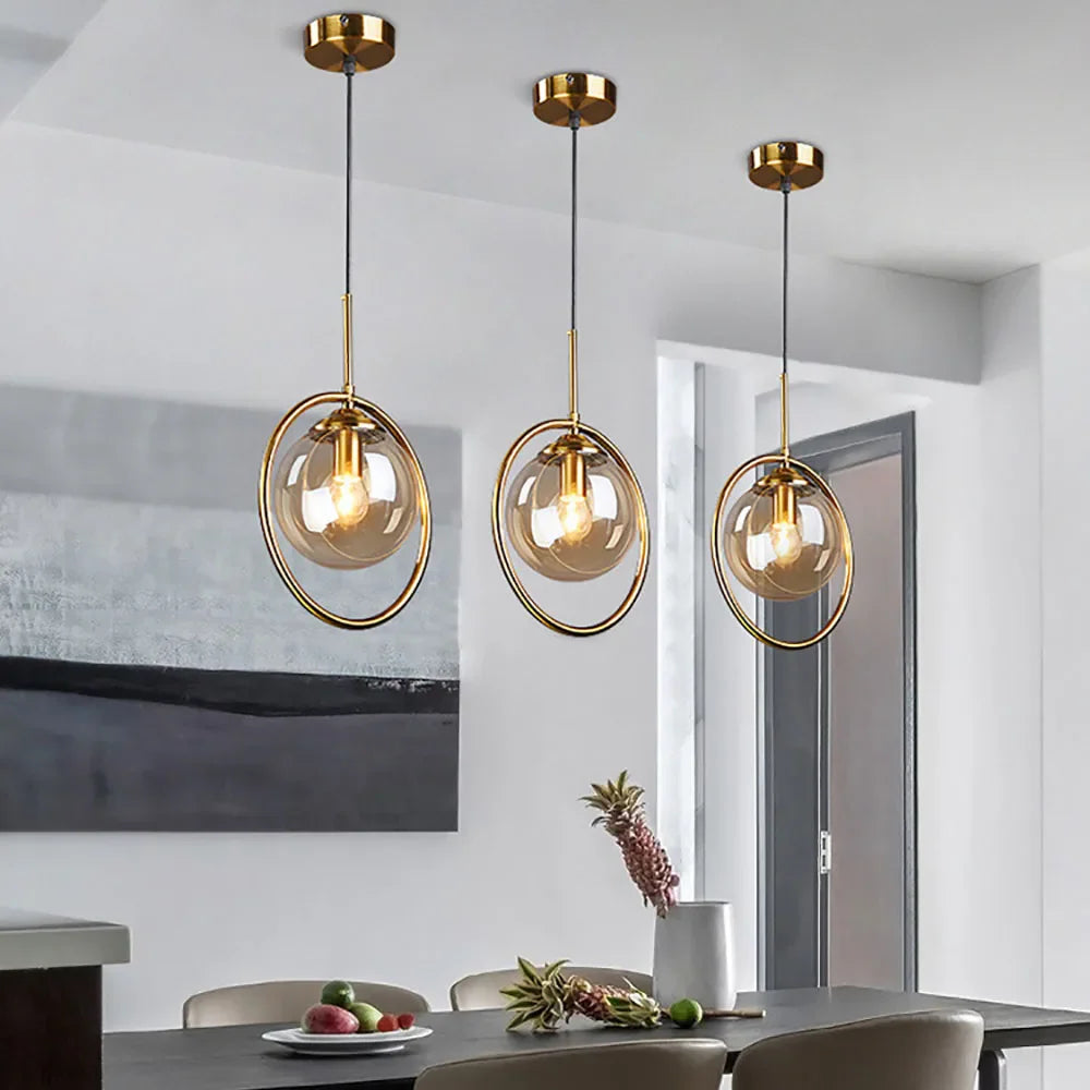 Afralia™ Glass Ball Pendant Lamps: Modern Lighting for Bar, Restaurant, Bedroom