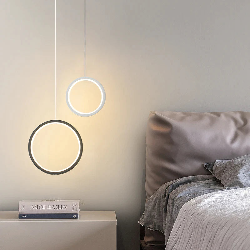 Afralia™ Modern Round Pendant Lamp LED Hanging Light for Bed Side & Living Room