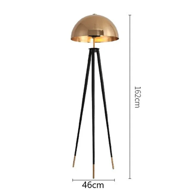 Afralia™ Coyote Gold Tripod Floor Lamp for Home Decor in Living Room or Bedroom