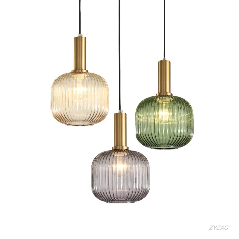 Afralia™ Glass Pendant Lights: Nordic Style Bedroom Kitchen Hanging Lamp