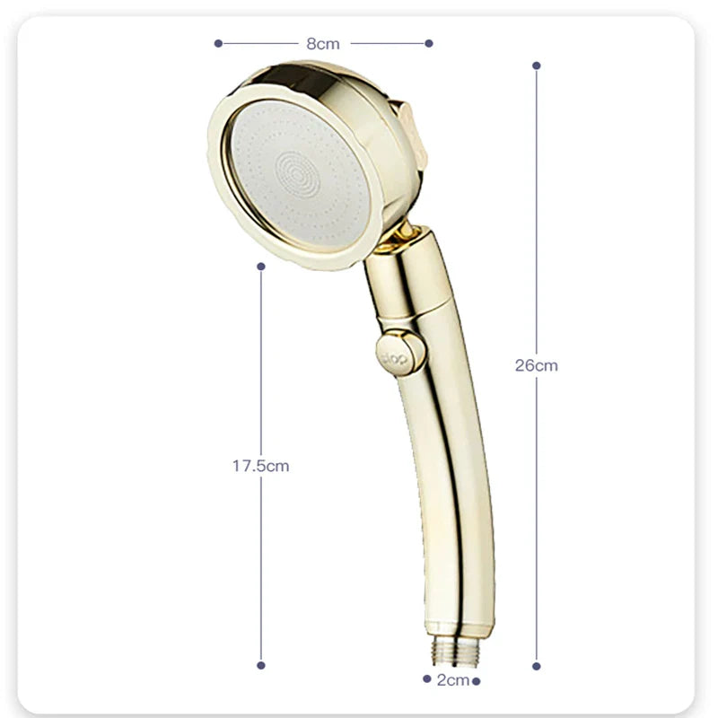 Afralia™ Retro Golden 3 Mode High Pressure Shower Head