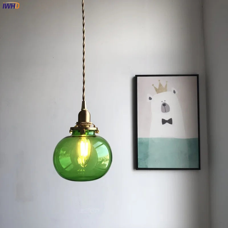 Afralia™ Glass Ball Pendant Light: Nordic Modern LED Lamp for Bedroom and Bathroom
