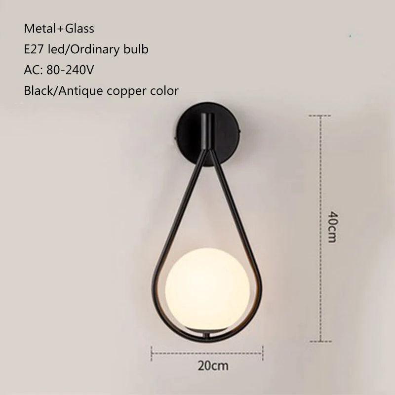 Afralia™ Glass LED Wall Lamp Modern Minimalist for Living Room Bedroom