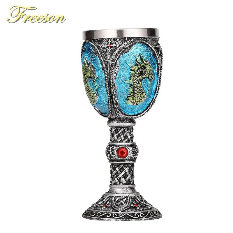 Afralia™ Dragon King Goblet 200ml: Retro Stainless Steel Wine Glass Gothic Whiskey Cup