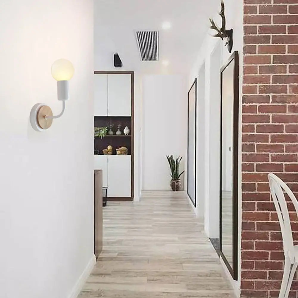 Afralia™ Modern Nordic Wooden Sconce Wall Lamp Indoor Home Light Fixture