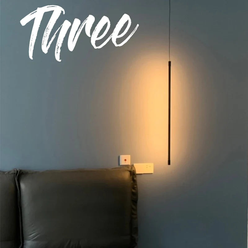 Afralia™ LED Long Line Chandelier for Living Room and Bedroom