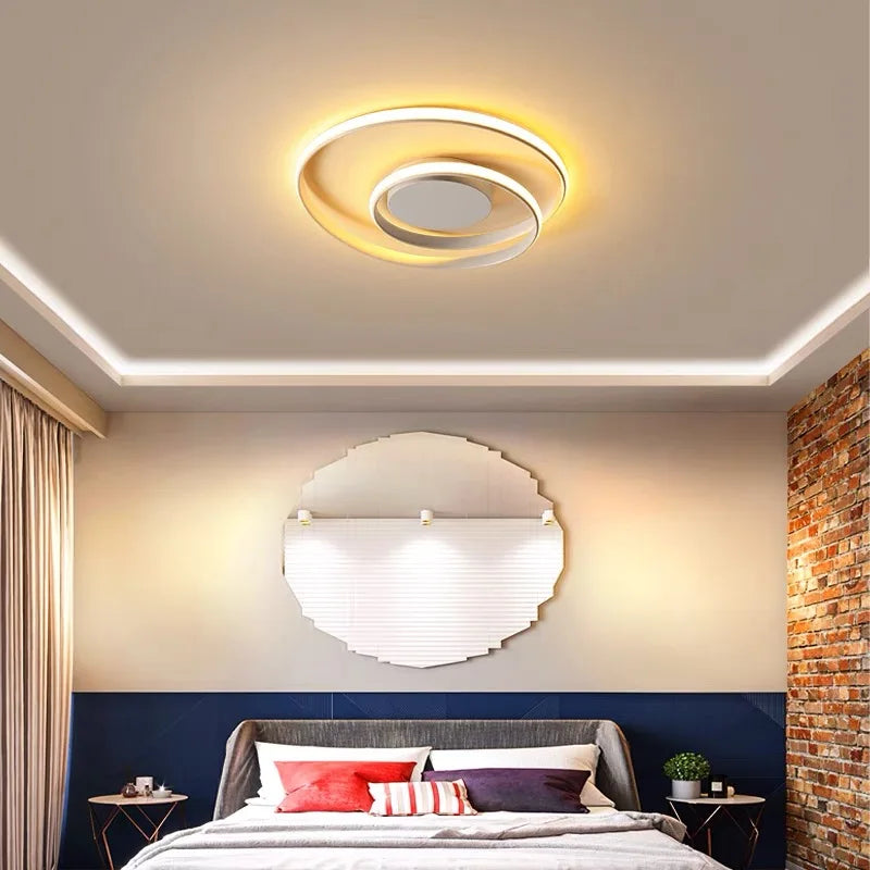 Afralia™ Minimalist LED Chandeliers Ceiling Lamp for Living Room Bedroom Study - Modern Surface Mounted Lighting