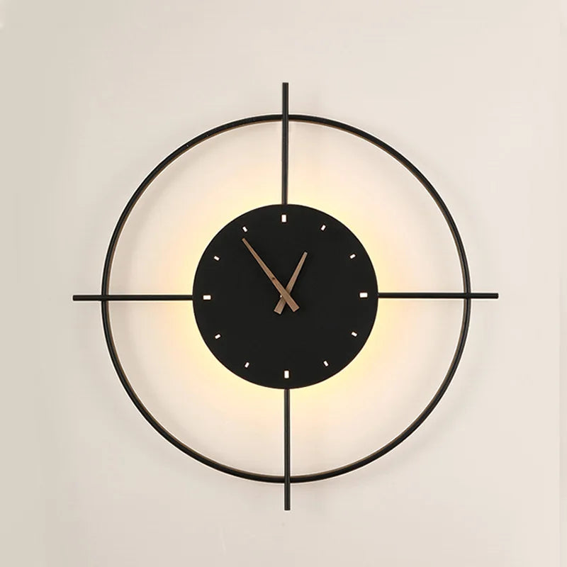 Afralia™ Nordic Art Clock Design Wall Lamp for Creative Wall Decor and Lighting