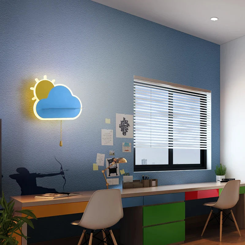 Afralia™ Cloud Wall Lamps: Modern Kids Room Lighting with Switch, Children's Bedroom Decor