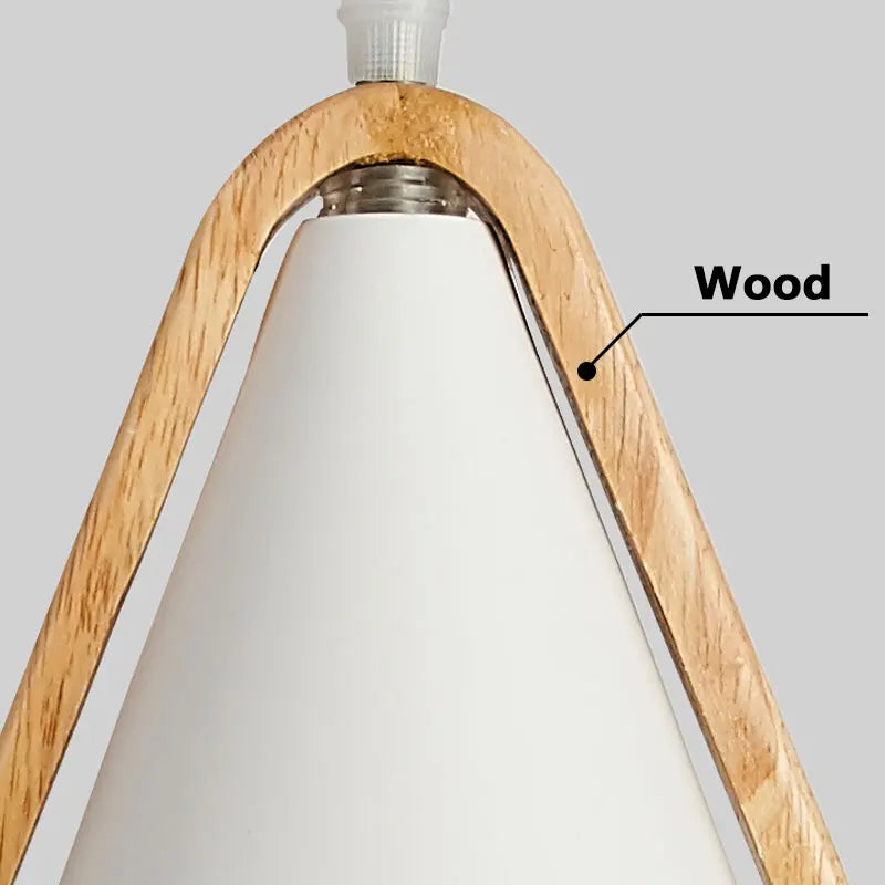 Afralia™ Nordic Modern E27 LED Wood Iron Pendant Lamp for Study Bedside - Home Improvement