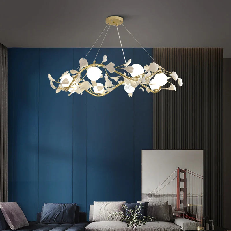 Afralia™ Nordic Petal Chandelier Modern Luxury Living Room Bedroom Lamp