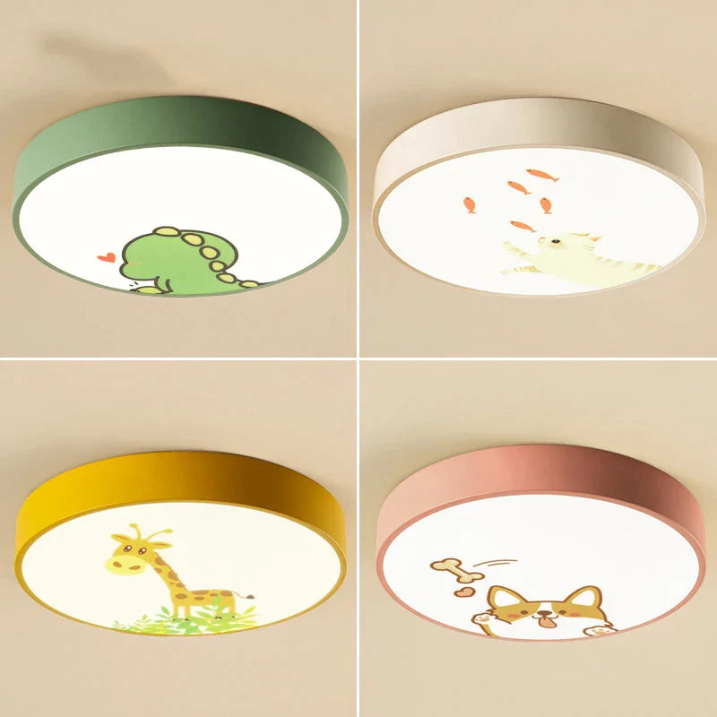 Afralia™ Kids Cartoon Acrylic Ceiling Light with Remote Control LED Girl Children's Room Lighting