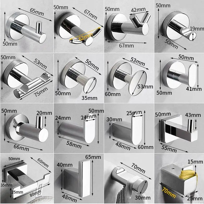 Afralia™ Stainless Steel Coat Hook Bathroom Hat Hallway Single Hook