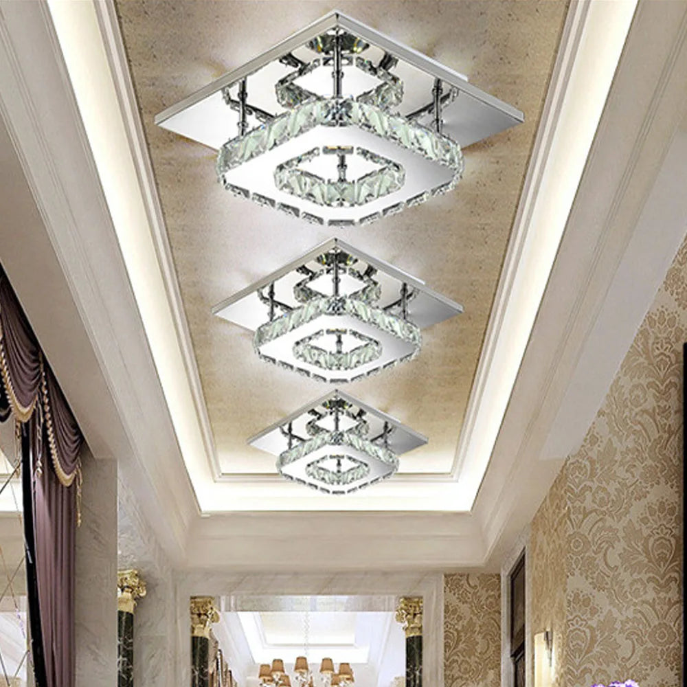 Afralia™ LED Crystal Ceiling Chandelier for Home Decor in Modern Nordic Style