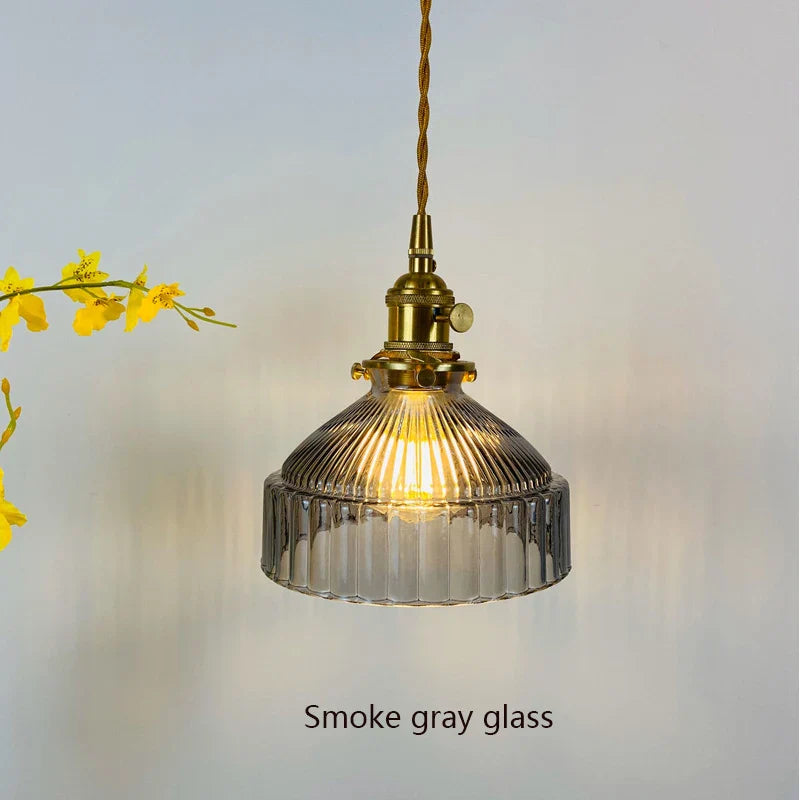 Afralia™ Glass Luminaria Pendant Light for Bedroom Kitchen Modern Brass LED Hanging Lamp