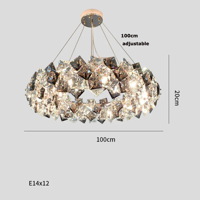 Afralia™ Crystal Dimmable LED Chandelier in Gold and Silver Finishes