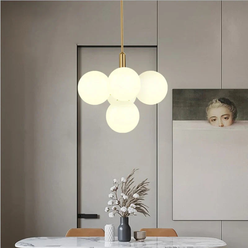 Afralia™ Nordic Glass Ball LED Pendant Light Fixture for Modern Home Decor