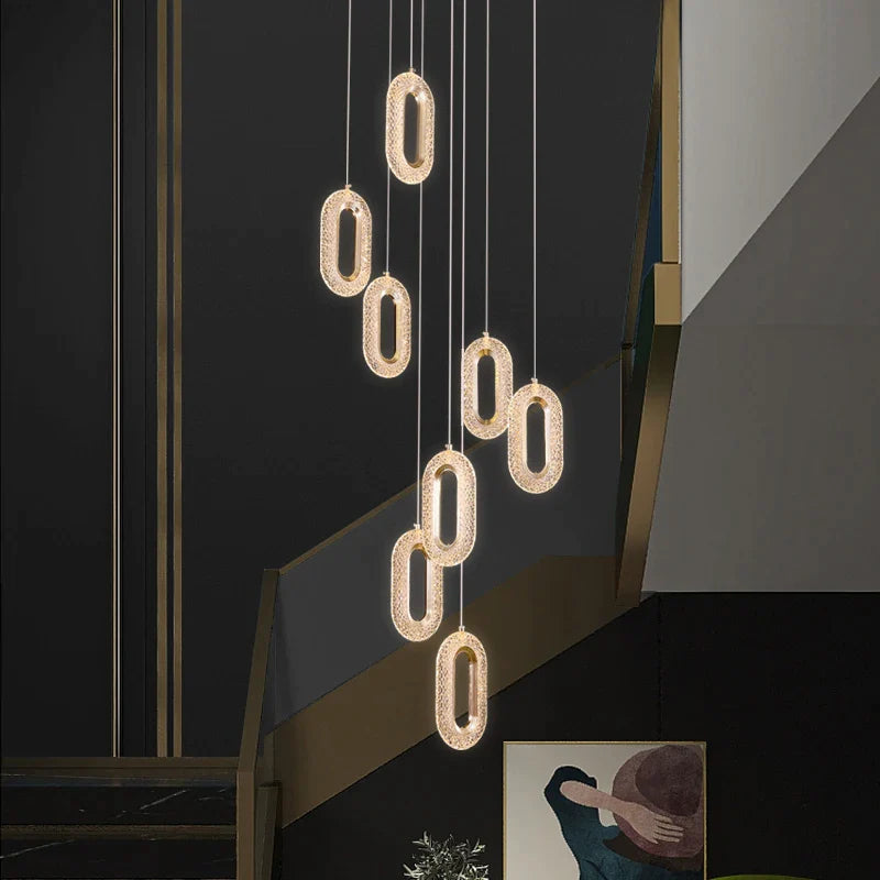 Afralia™ Duplex Crystal Chandelier: Luxury Cantilevered Pendant Light for Villa Living Room & Staircase