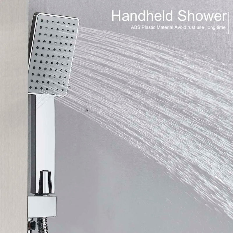 Afralia™ Shower Panel Rainfall Waterfall Massage SPA Jet Tower Mixer Tap Temperature Display