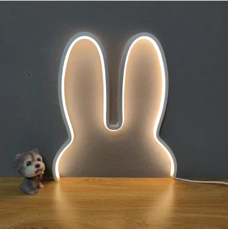 Afralia™ Rabbit Night Light USB Powered LED Lamp