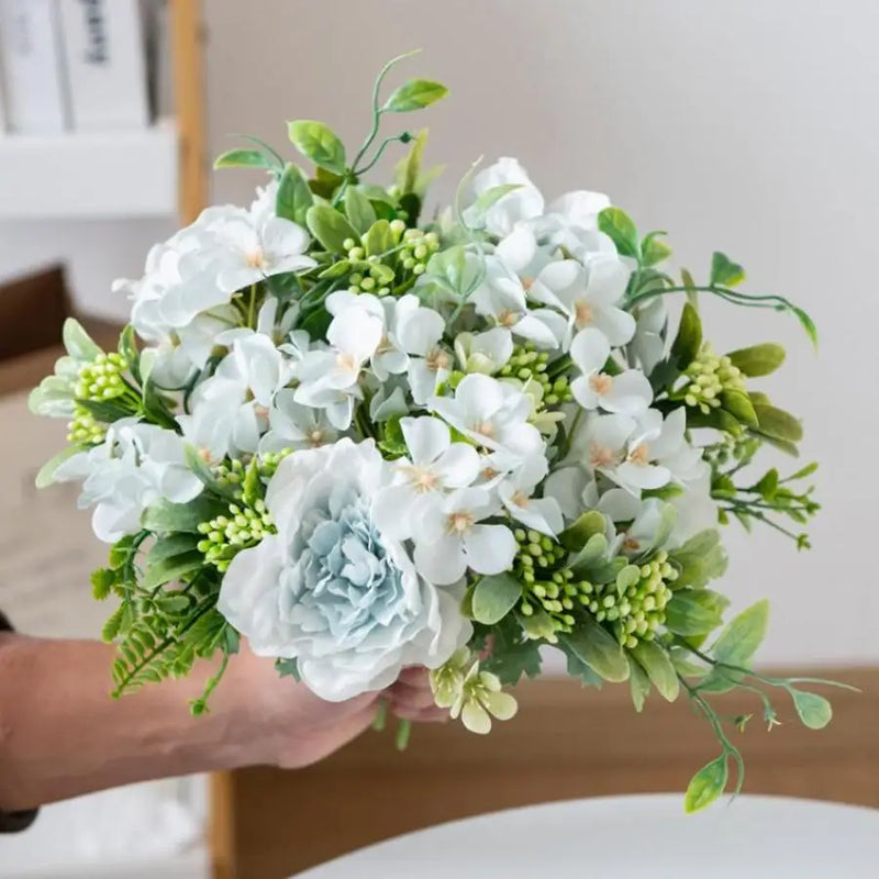 Afralia™ Silk Peony Hydrangea Bouquet - Home Garden Wedding Party Decoration