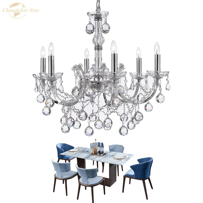 Afralia™ Traditional Crystal Chandelier LED Hanging Lamp Luxe Candle Lustre