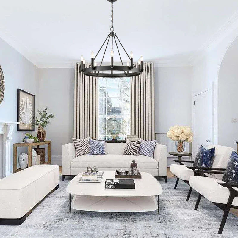 Afralia™ Industrial Vintage Iron Chandelier Pendant Lights for Kitchen Bedroom Living Room