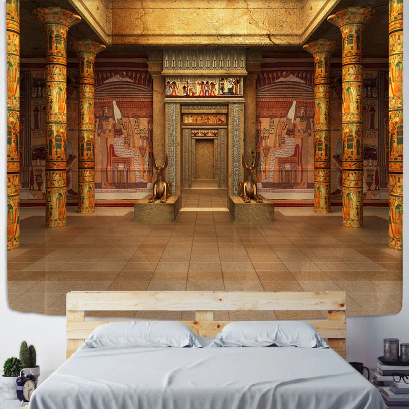 Afralia™ Egyptian Building Tapestry Wall Hanging for Bohemian Bedroom Decor