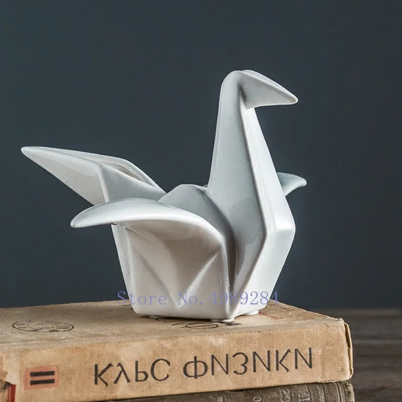 Afralia™ Origami Thousand Paper Cranes Ceramics for Modern Home Decor & Children's Room