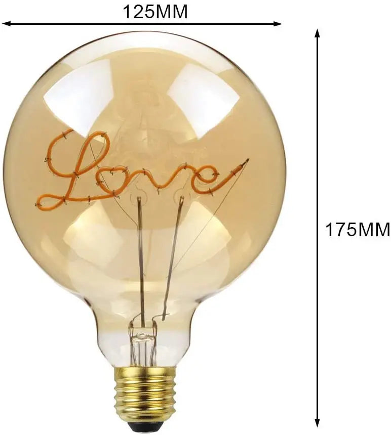 Afralia™ Vintage LED Love Stone Bulb - G125 Big Globe 4W Dimmable Filament Edison Bulb