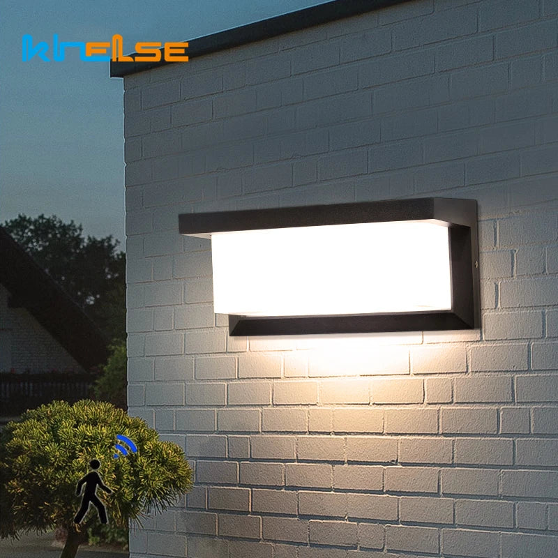 Afralia™ Outdoor 18W LED Wall Lamp with Radar Motion Sensor - Waterproof IP66 Wall Lighting Fixture