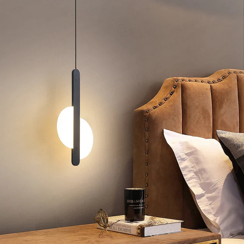 Afralia™ Modern Acrylic LED Pendant Lights - Black/White Hanging Lamp for Home Decor & Restaurants