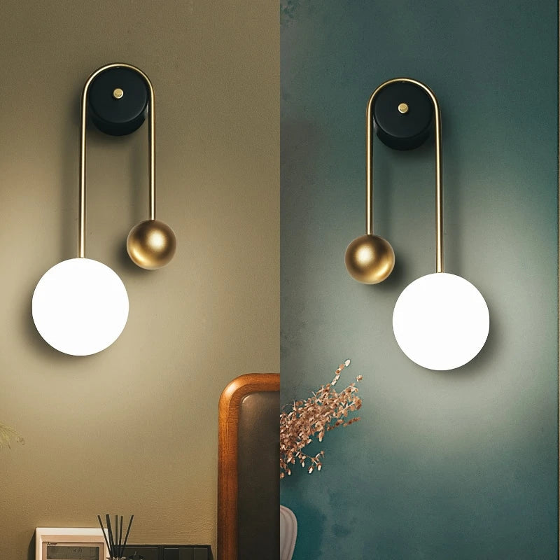 Afralia™ Golden Ball LED Wall Lamp for Home Decor