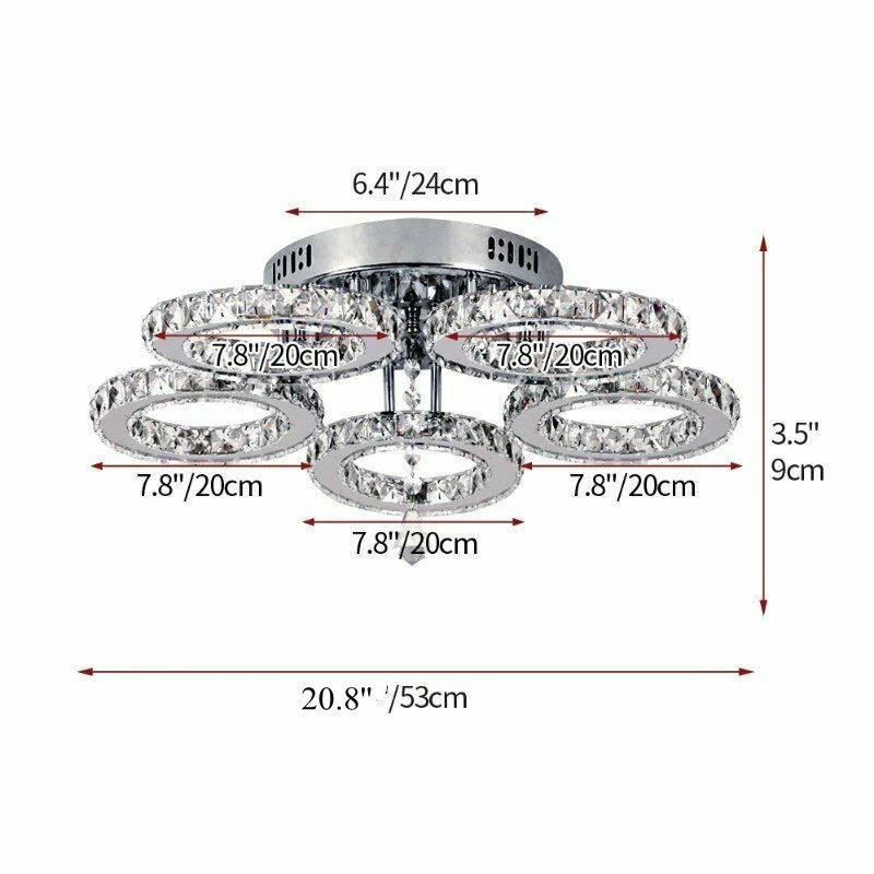 Afralia™ Modern Crystal Chandelier Ceiling Lamp for Bedroom Living Dining Room