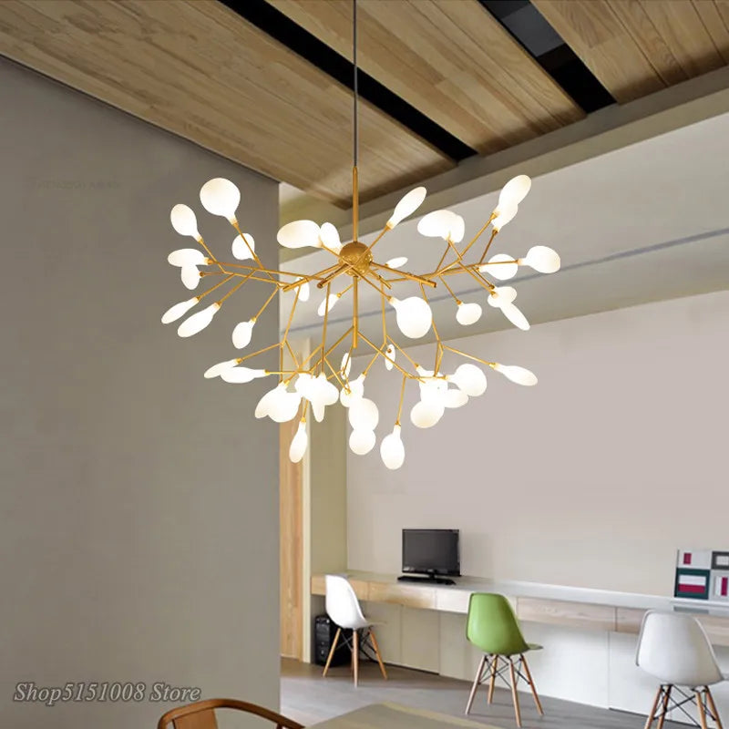 Afralia™ Firefly LED Chandelier: Modern Tree Branch Kitchen Pendant Light Fixture