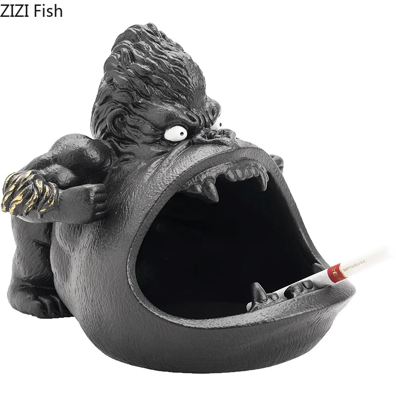 Afralia™ Gorilla Ceramic Ashtray: Cartoon Animal Decor & Gift