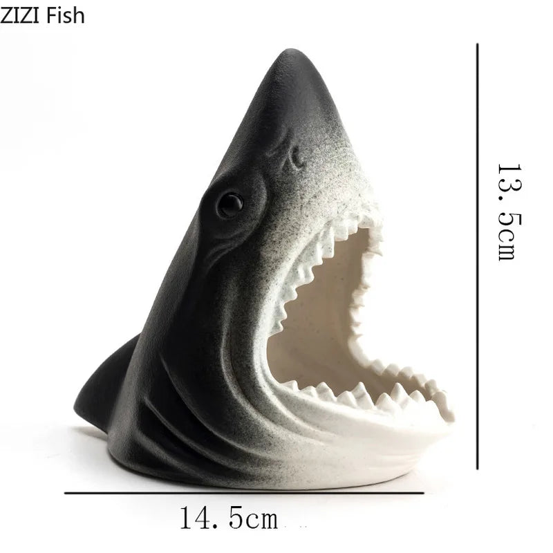 Afralia™ Creative Shark Storage Ashtray for Home and Office Decoration