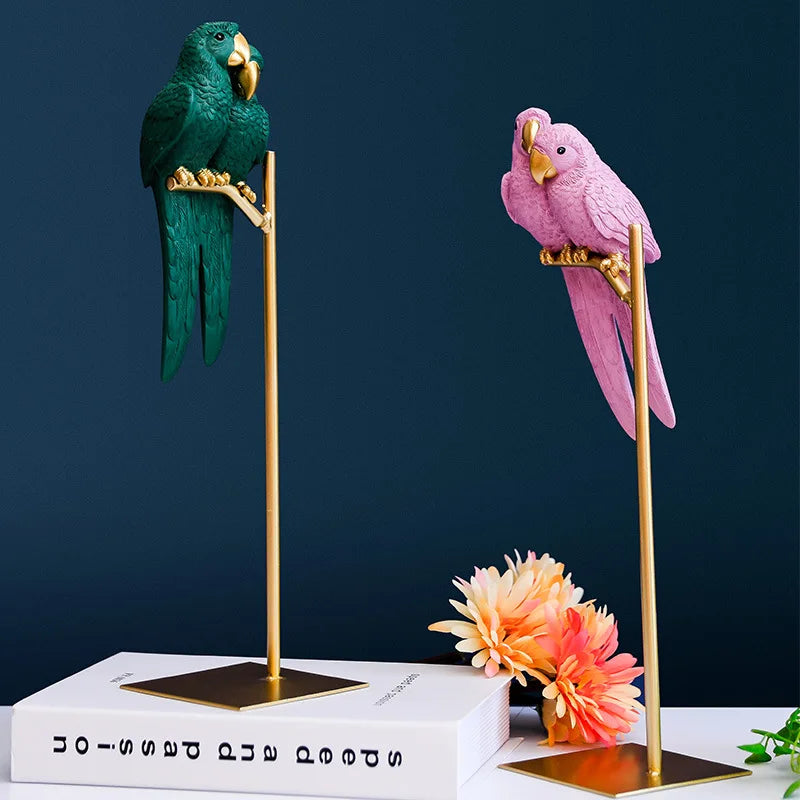 Afralia™ Lucky Parrot Resin Ornament - Modern Nordic Home Decor Gift