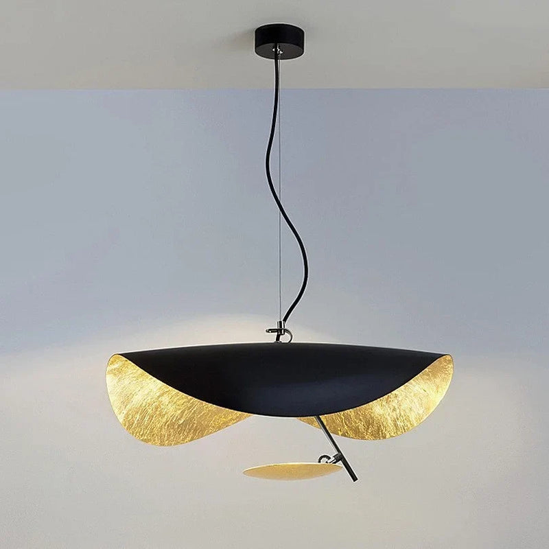 Afralia™ Lederam Manta Pendant Lamp Flying Saucer Hat industrial retro design white black