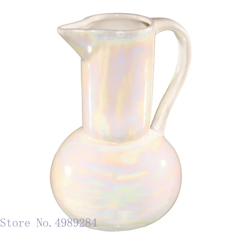 Afralia™ Ceramic Shell Vase - White Gloss - Abstract Irregular Design for Home Decor