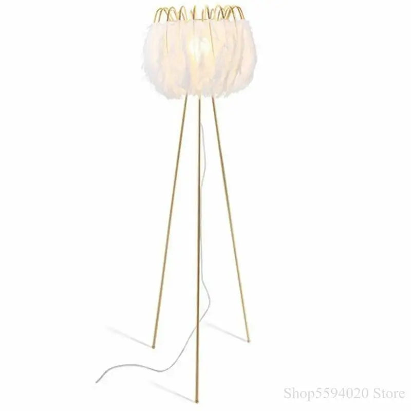 Afralia™ Modern Minimalist Feather Floor Lamp for Living Room - LED Art Light