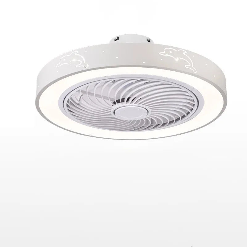 Afralia™ White Iron Acrylic LED Ceiling Fan Light Dimmable Remote Control