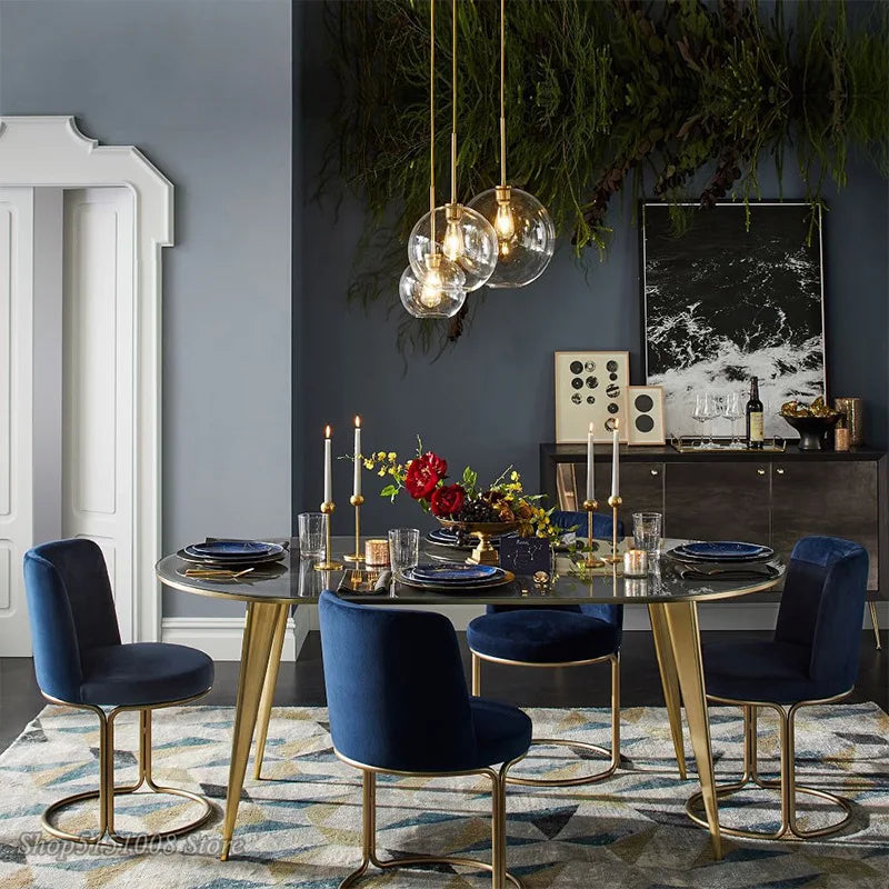 Afralia™ Glass Ball LED Pendant Light: Modern Silver Gold Nordic Kitchen Decor