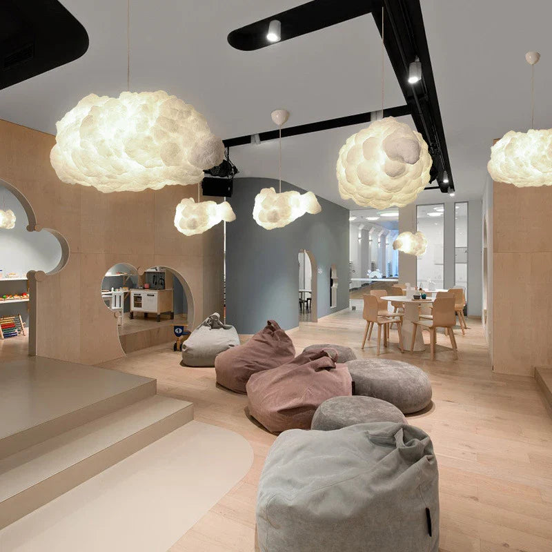 Afralia™ LED Cloud Chandelier: Floating Cotton Cloud Pendant Lamp for Nursery, Living Room, Kids Room