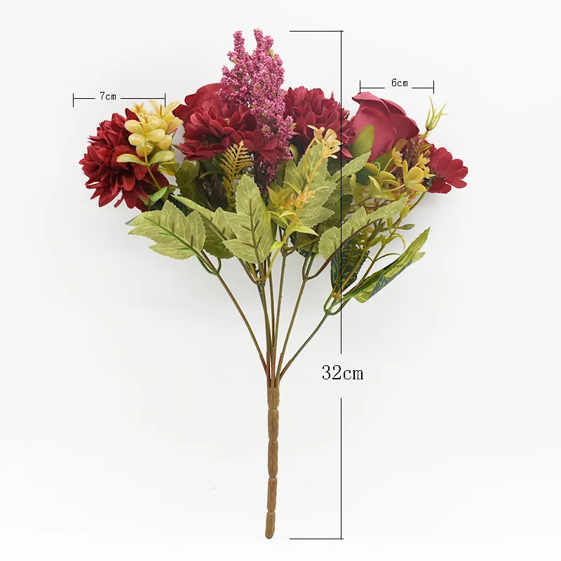 Afralia™ Rose Chrysanthemum Bouquet: High Quality Artificial Flowers for Home Decor and Events